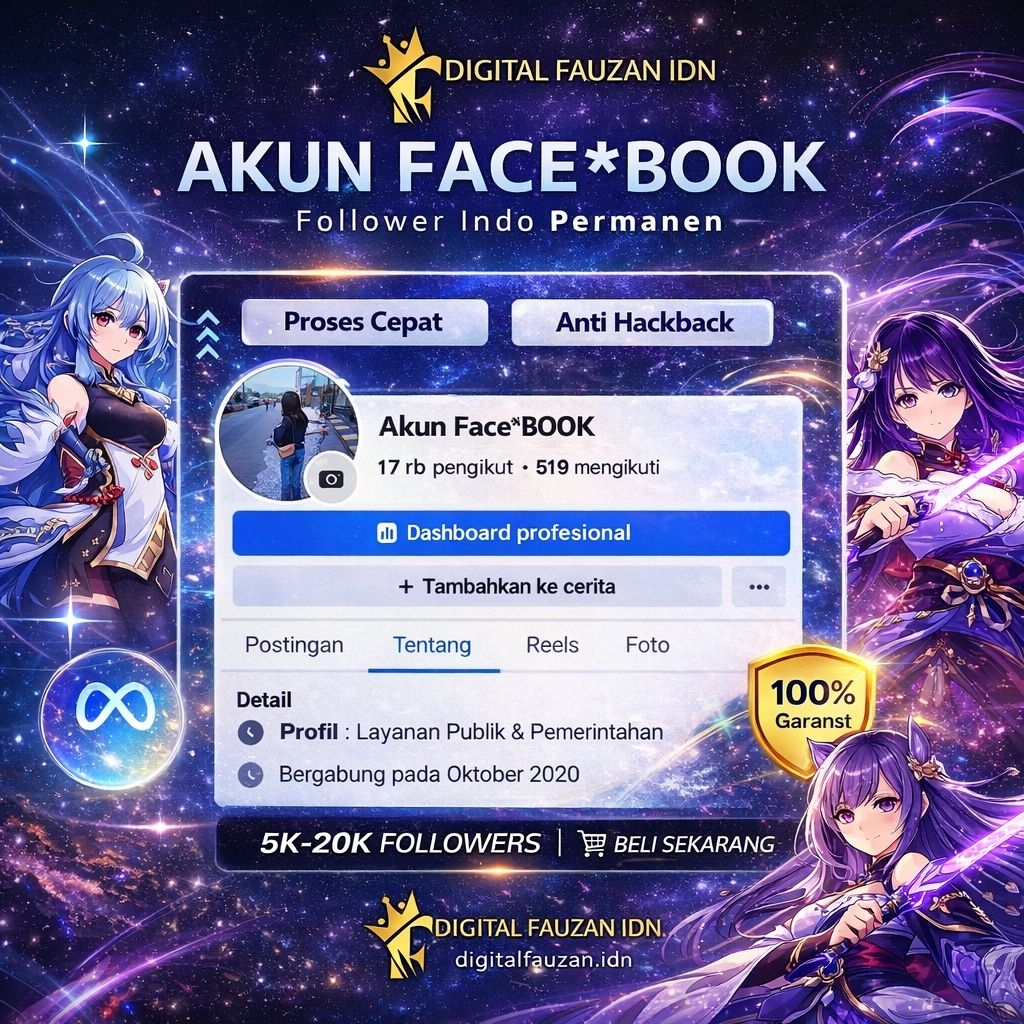 AKUN FACEBOOK TUA DAN MUDA BERFOLLOWERS INDO COCOK BUAT (PRIBADI, SPAM, FB PRO, KONTEN, DLL )