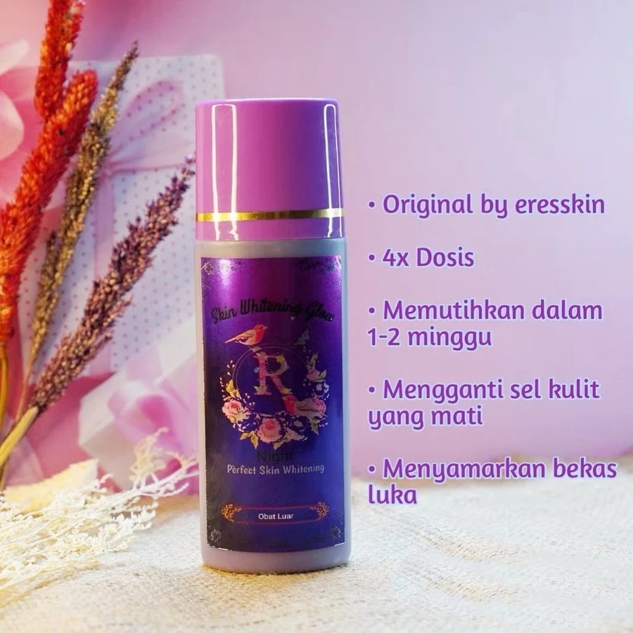 [ORIGINAL] HB PEMUTIH NIGHT GLOW 5X DOSIS BODY LOTION HB UNGU