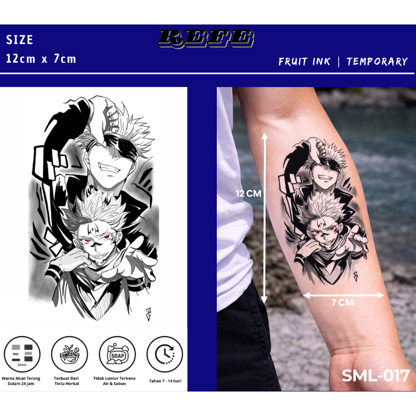 Tato Temporer Anime Dark Power – Temporary Tattoo Premium Waterproof Tahan Lama
