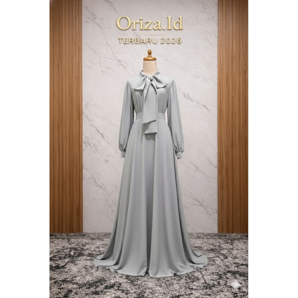 Gamis Pololinen Premium Silver Grey | Katun Toyobo Adem | Wudhu & Busui Friendly | Best Seller Ready