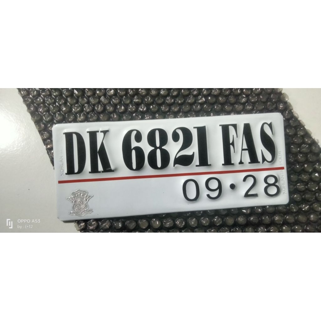 PLAT NOMOR MOTOR font standart dan variasi BAUT TANAM SUDAH ADA LOGO DAN TULISAN KORLANTAS POLRI(lip