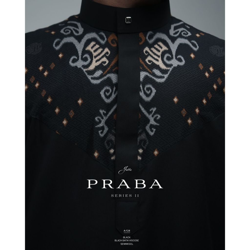 SAMASE Jubba Batik Pria A124 Semi Woll Motif Batik Lengan Panjang S-XXL Hitam Navy Cokelat