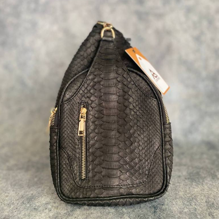 AA LEATHER Tas slingbag pria kulit ular