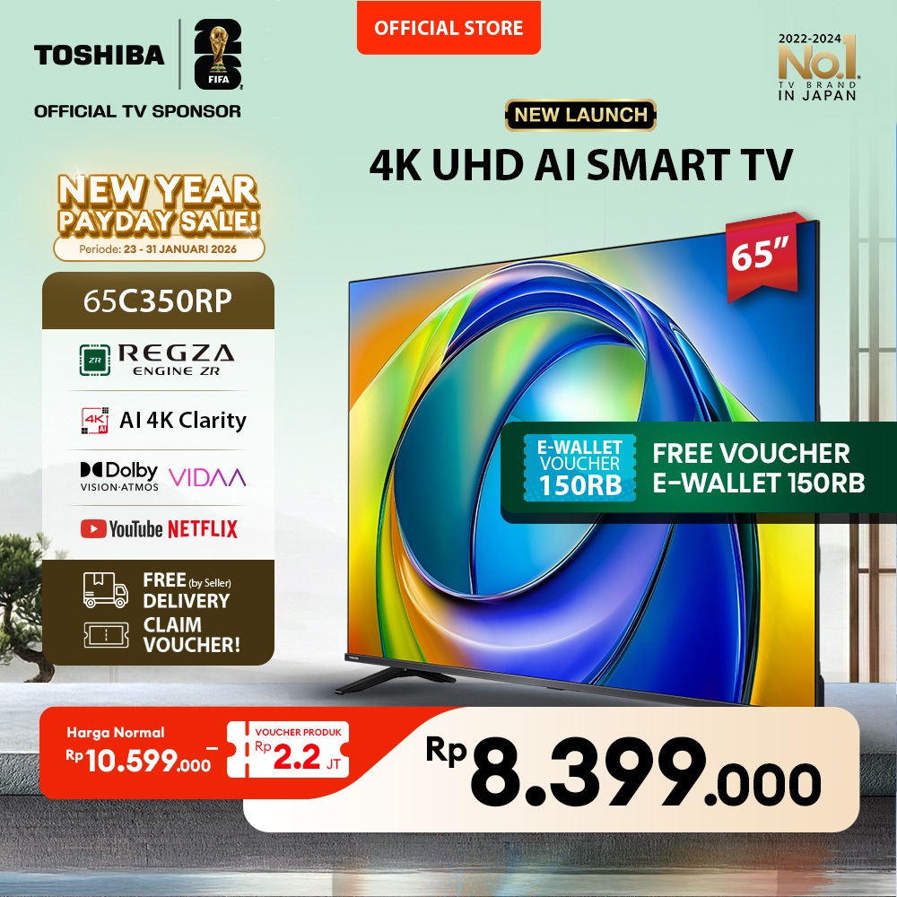 [4K] Toshiba TV 65" 4K UHD Smart TV - Regza ZR Gen3 Dolby Vision Atmos HDR10+ MEMC VRR ALLM AI Sound