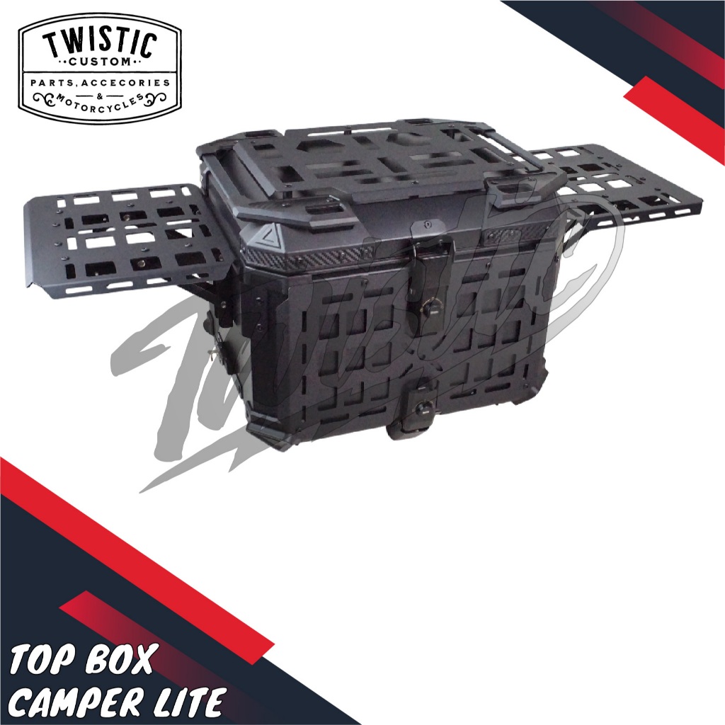 Top Box Pannier Tas Boks Bagasi Box Belakang Touring Camper Lite 45L 45 Liter Motor Himalayan Versys