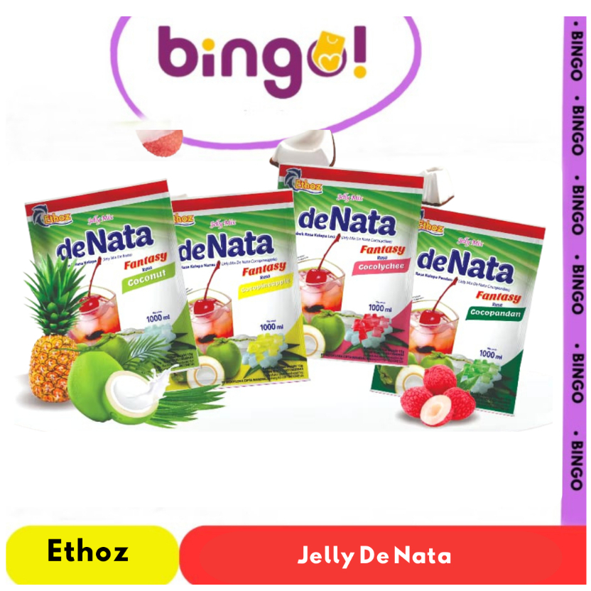 ETHOZ DeNata Jelly Powder / Tepung Jeli Kelapa Nata Bubuk 1 Box (Isi 12 pcs)