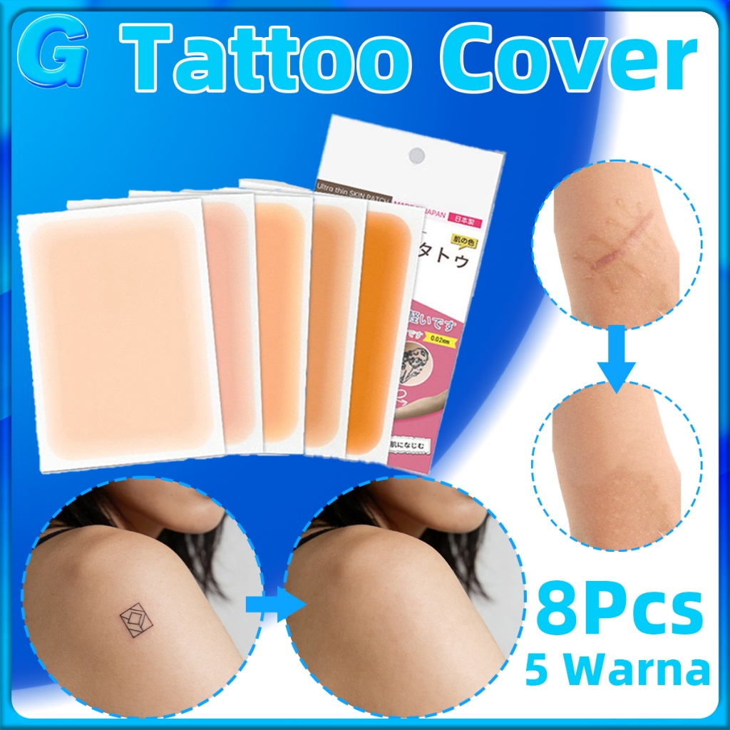 8Pcs Stiker Penutup Bekas Luka Tato Covering Patch Koyo Kulit Palsu Concealer Artefak Jepang Ultra-t