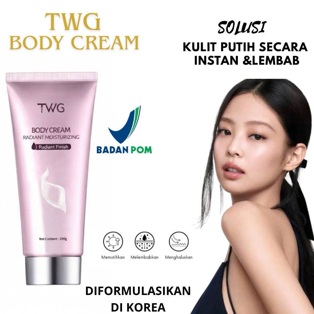 (BPOM)TWG Body Lotion Pemutih Tubuh Radiant Moisturizing Krim TWG Body Cream 100g
