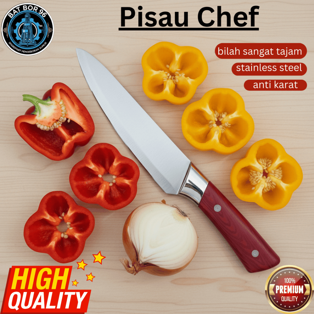 Pisau Dapur Stainless Stell Daging Boning Pisau Super Tajam Baja Asli Import