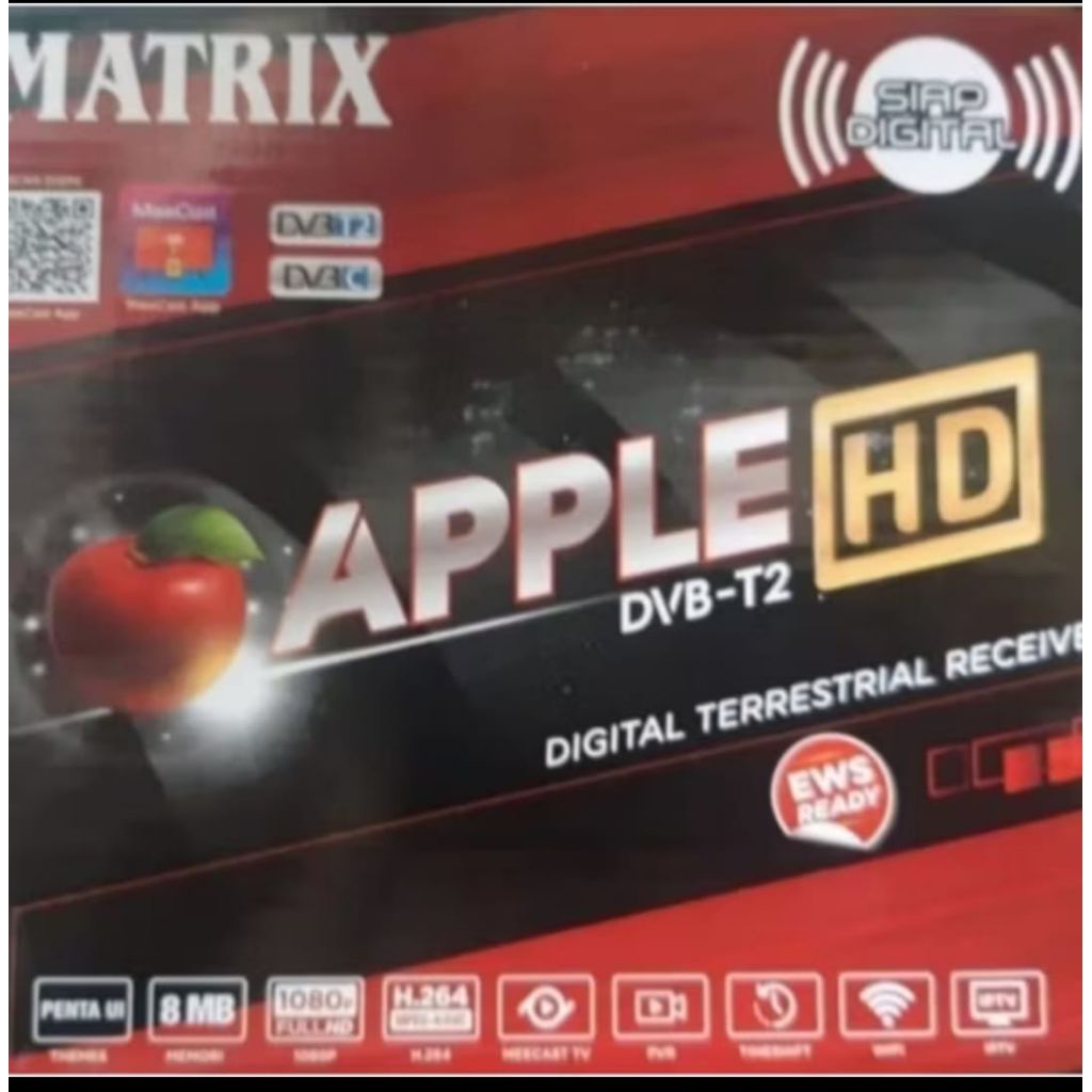 Set Top Box DVB T2 Matrix Apple Merah