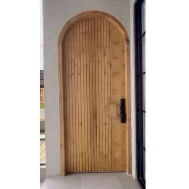 pintu lengkung tanpa rangka + kusen jati mahoni