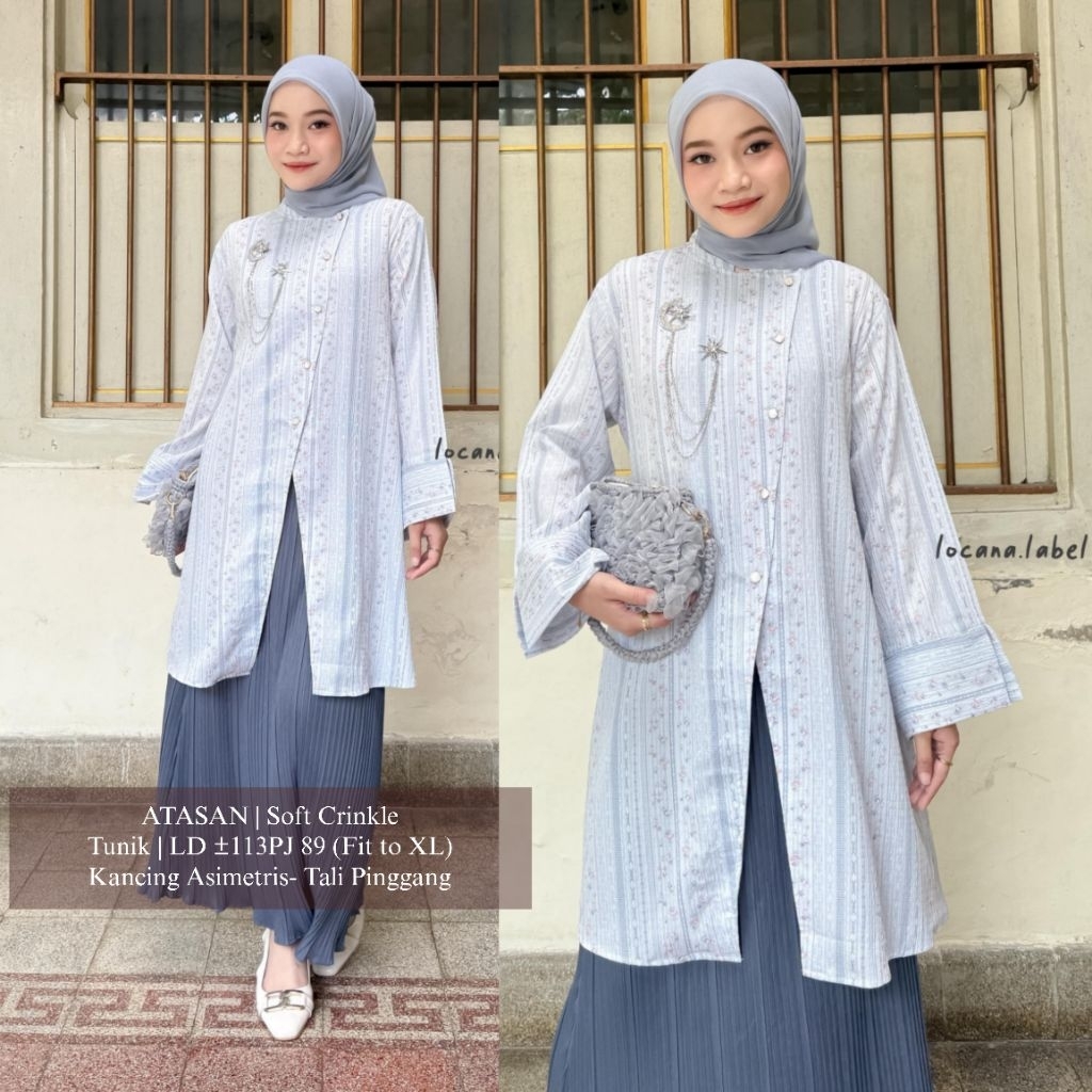 LOCANA BOUTIQUE (READY STOCK) Janggan Ashley Tunik Locana Label Original Ethnic Atasan Asimetris Sof