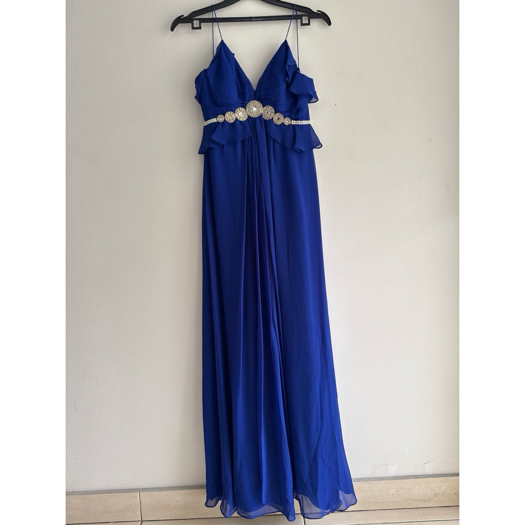 preloved dress cantik pesta biru