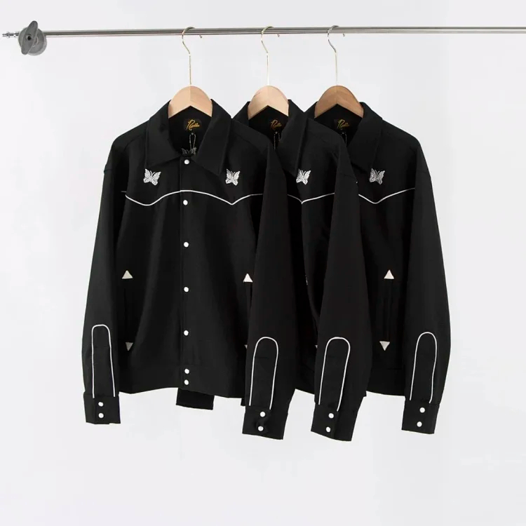 Needles Logo-Embroidered Piped Twill Overshirt / Cowboy Jacket