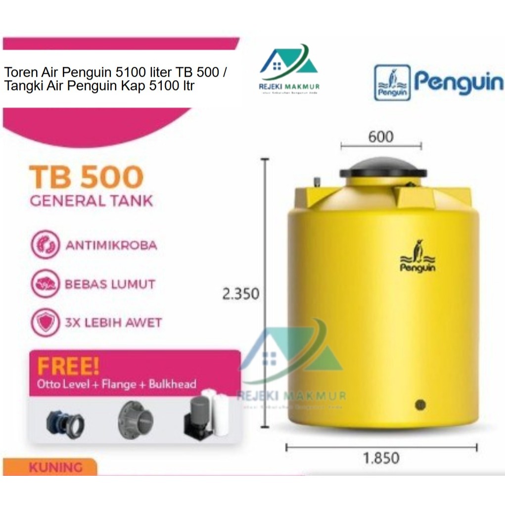 Toren Air Penguin 5100 liter TB 500 / Tangki Air Penguin Kap 5100 ltr
