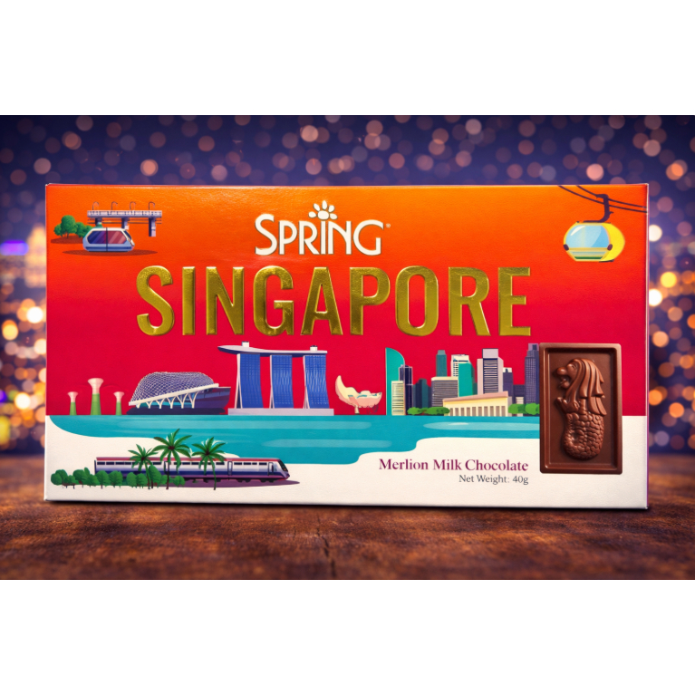 Spring Singapore Merlion Milk Chocolate 40gr Coklat Halal Premium Singapura
