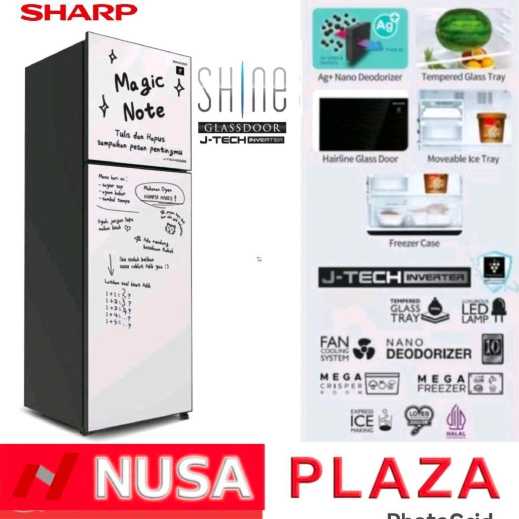 KULKAS SHARP 2 PINTU JTECH INVERTER MAGIC NOTE Series (Khusus Medan)