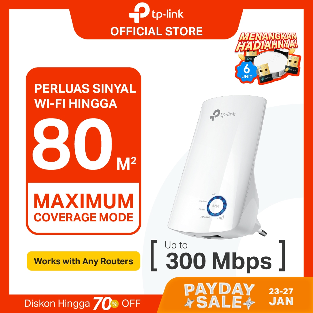 TP-Link TL-WA850RE | 300Mbps Wi-Fi Range Extender | Penguat Sinyal | Internet LAN | Access Point
