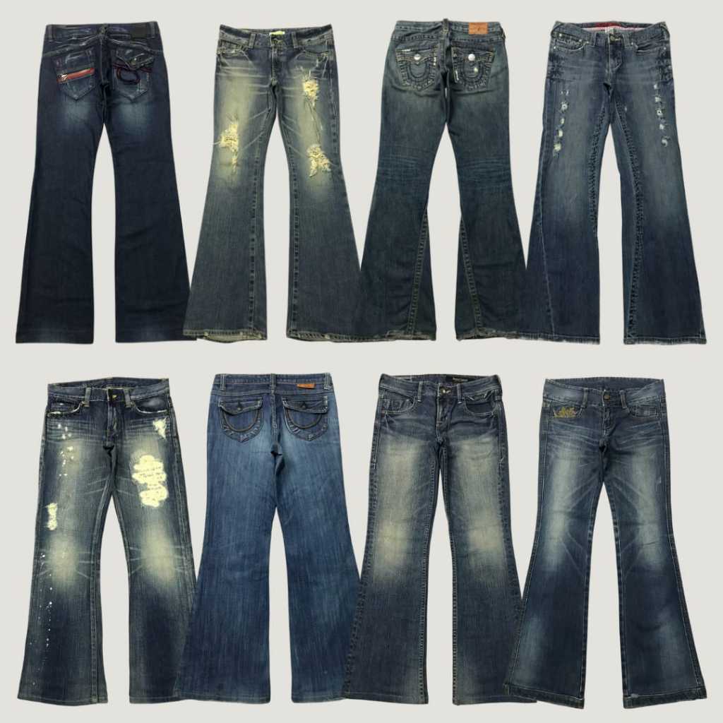 povgoods - Celana Jeans Y2K Bootcut Cutbray Flare Low Waist