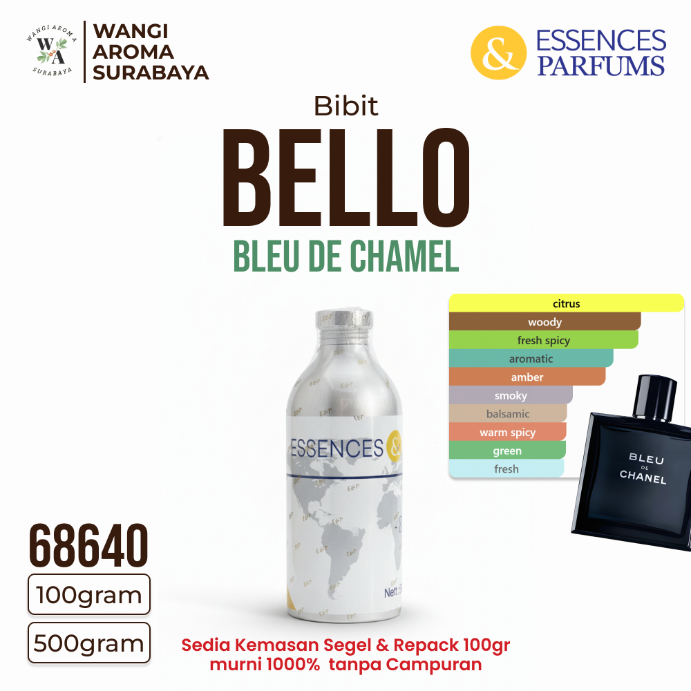ESSENCES & PARFUMS BELLO 68640 - BIBIT PARFUM BLEU DE CHAMEL - SEGEL & REPACK 100G & 500G