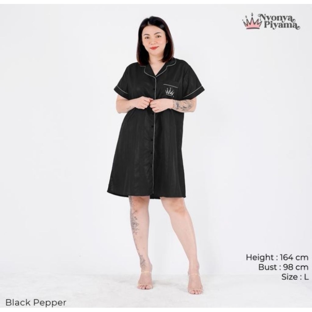 Preloved nyonya piyama, navy