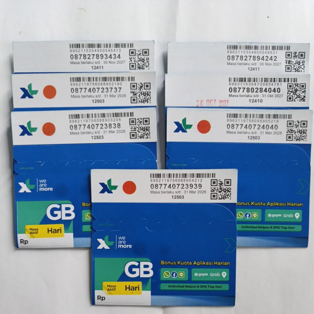 Nomor Cantik XL ABAB Urut Minimalis