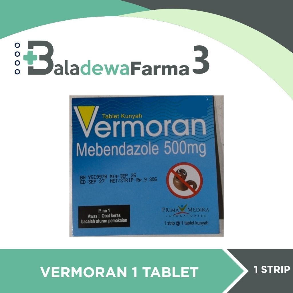 VERMORAN 500 MG 1 TABLET - OBAT CACING