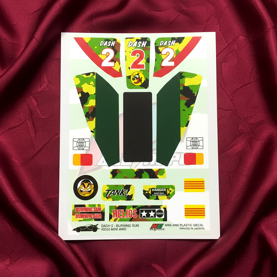 Stiker Burning Sun - Helium - Body Hijau - Vinnyl Laminating Doft