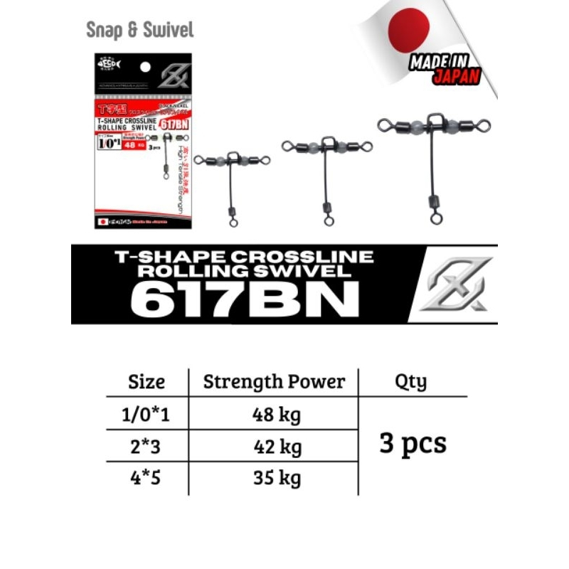 KILI-KILI SWIVEL | T- SHAPE CROSSLINE ROLLING SWIVEL AXZ