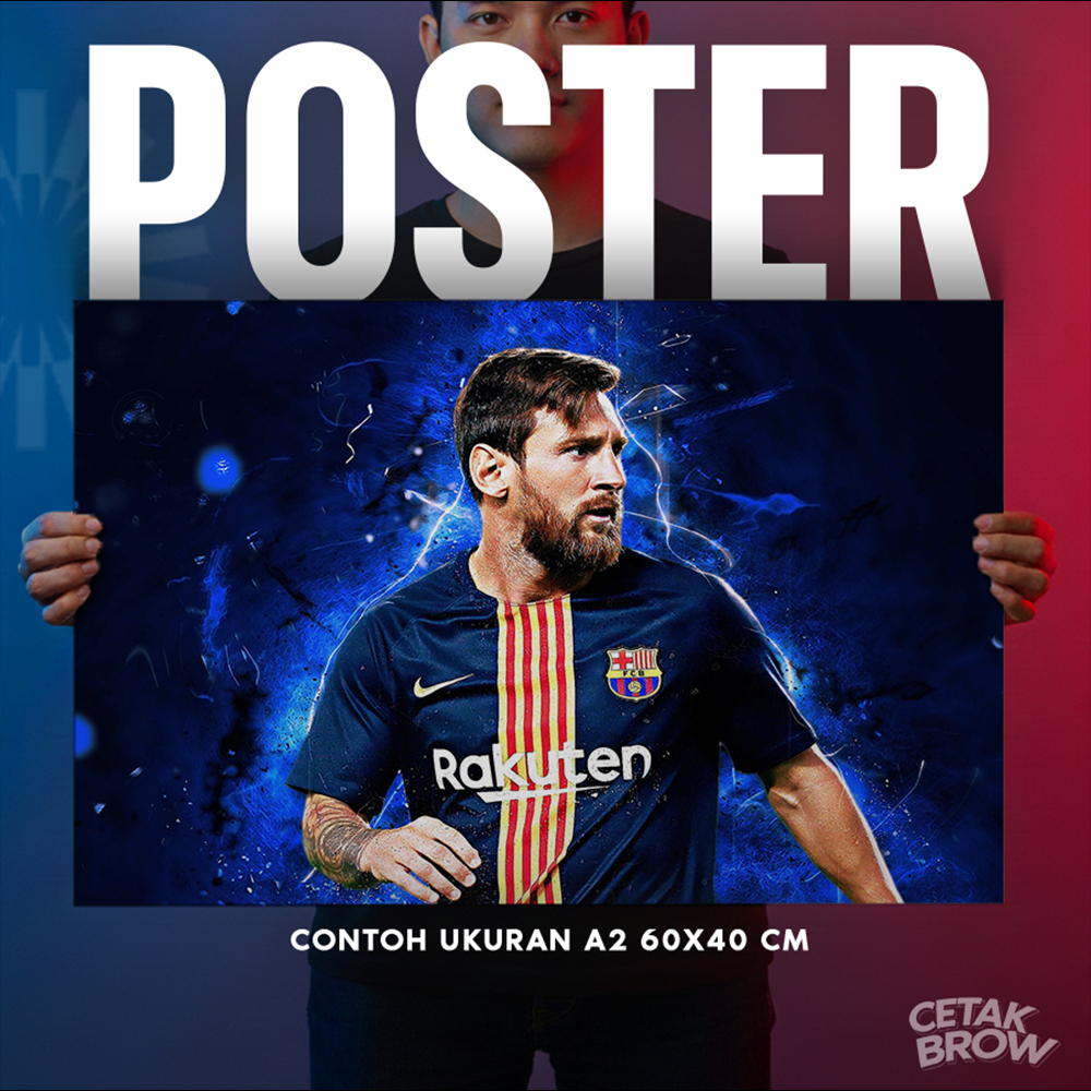 Lionel Messi Poster Artpaper Bisa Custom Hiasan Dinding Cowo Pemain Sepak Bola Legend THE GOAT