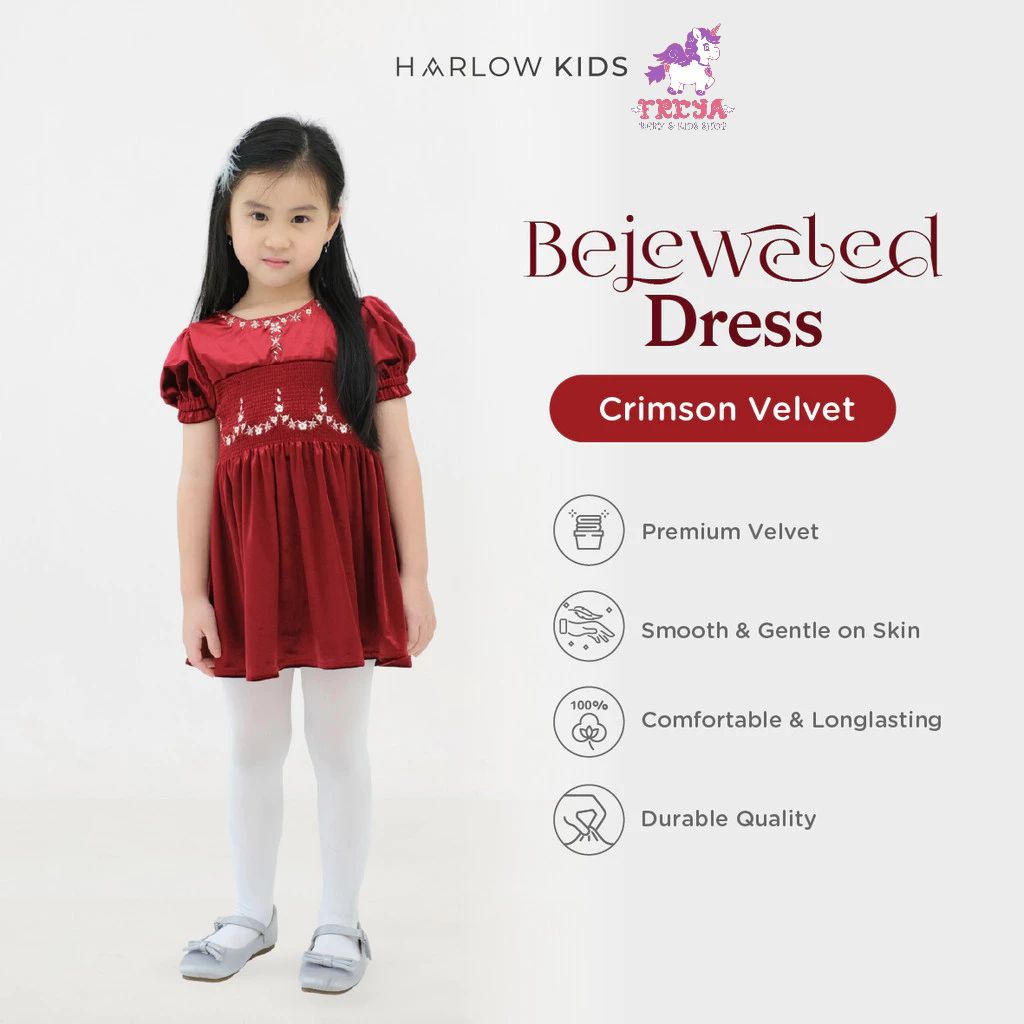 Harlow Kids - Bejeweled Dress | Dress Anak Perempuan Imlek & Natal