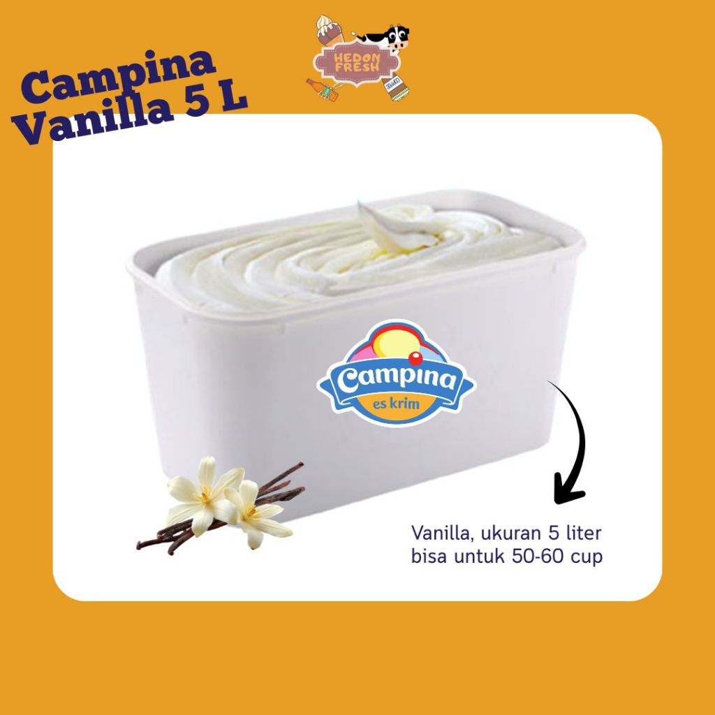 Ice Cream Campina vanilla 5 Liter - Cabang Bandung