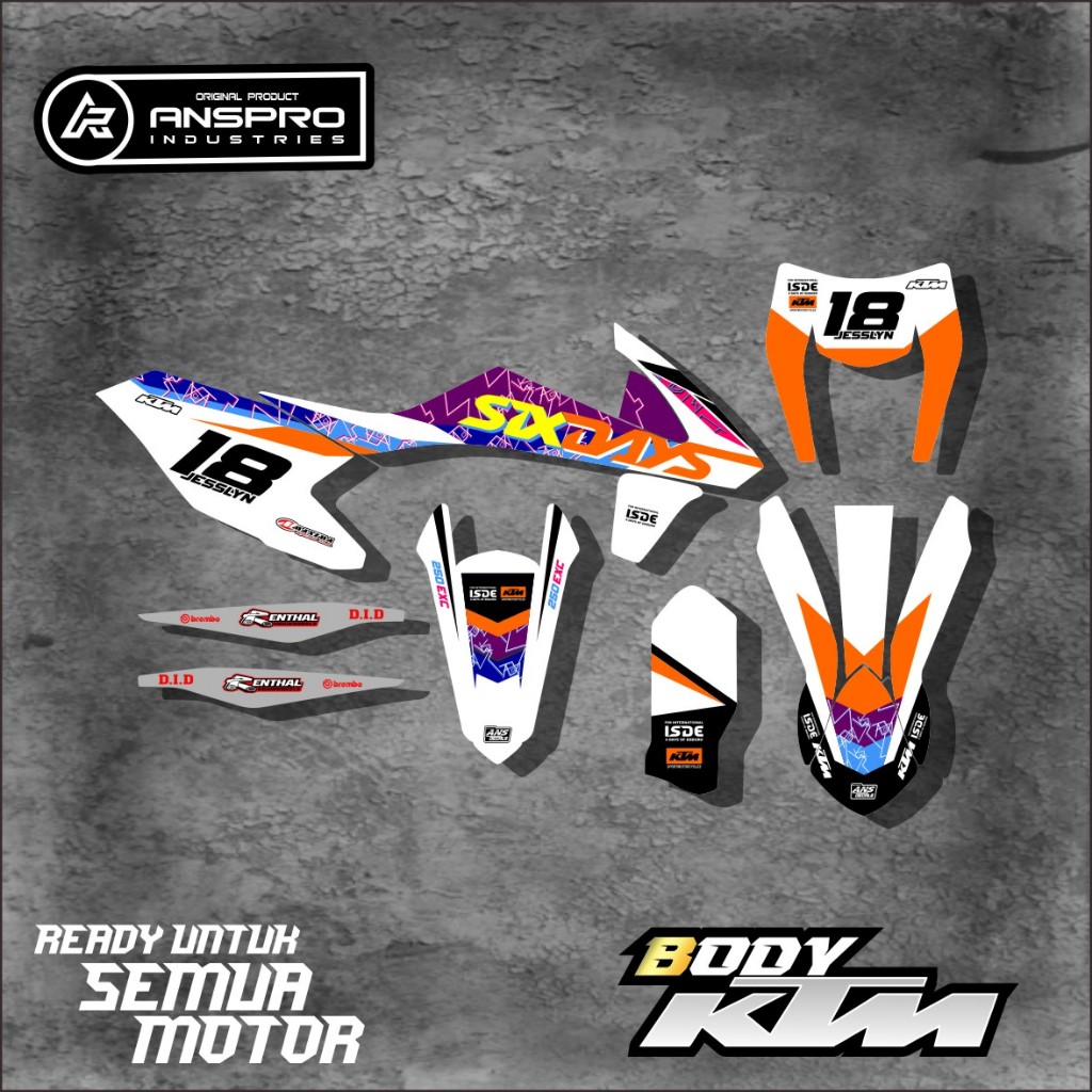 DECAL KTM 85/250 FULL BODY STIKER PELINDUNG BODY MOTOR KTM 85/250 FREE REQUEST