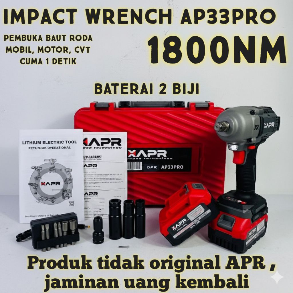 NEW PROMO APR RAJA IMPACT WRENCH JUMBO APR AP33PRO 1800NM IMPEK KUAT MOBIL MOTOR MESIN TRUCK XAPR
