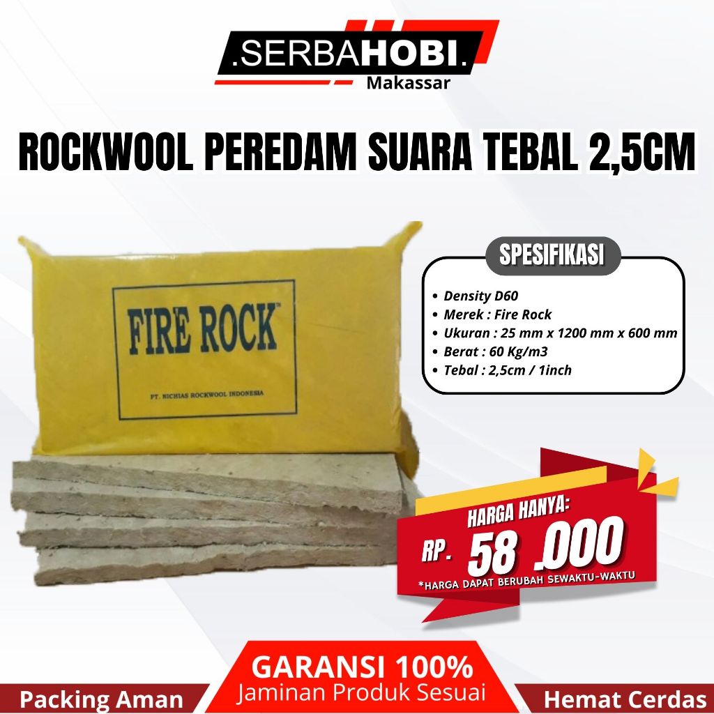 Peredam Suara Rockwool Density 60 / Rockwool Density D60KG PER KOLI