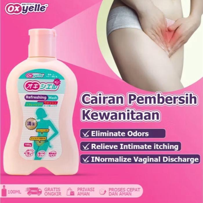 Oxyelle Cairan Perawatan Kewanitaan Lembut Membersihkan Menyegarkan dan Mengurangi Gatal - Okyelle c