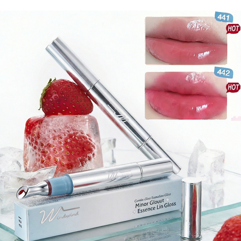 [Free Gift] Windwind Lip Glaze Serum Hydrated Lip Treatment Glossy Plumpy Lips Collagen Liptint Jell