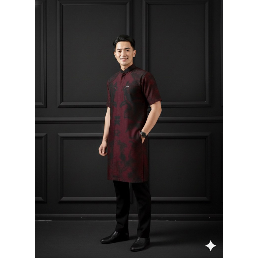 Laskala Jubah Gamis Pria Armenia Lengan Pendek Slimfit