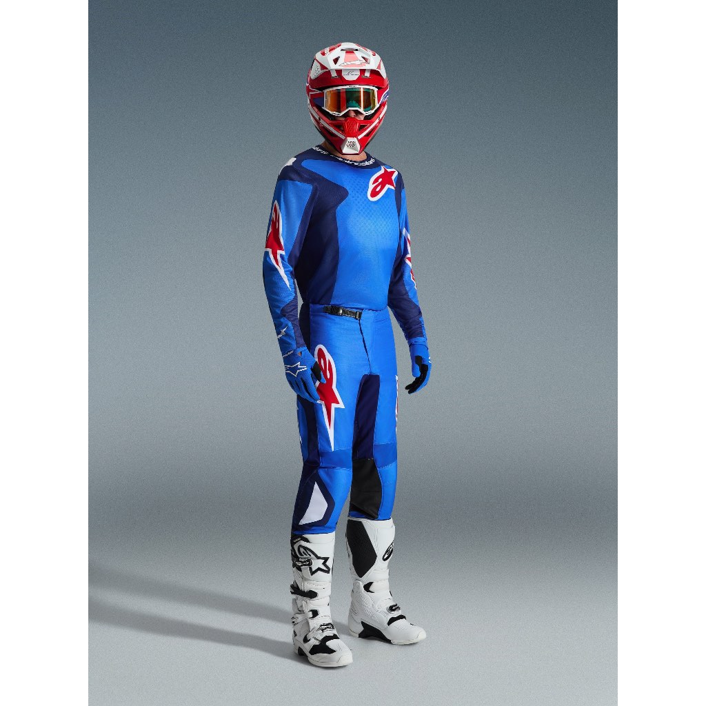 Jersey Set Alpinestars Fluid Grid MX26 Blue Red Jerset Alpinestar Fluid Cross Trail Original