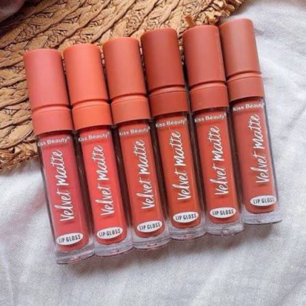 [12 pcs] LIPGLOSS WARNA NUDE KISS BEAUTY VELVET MATTE 7867