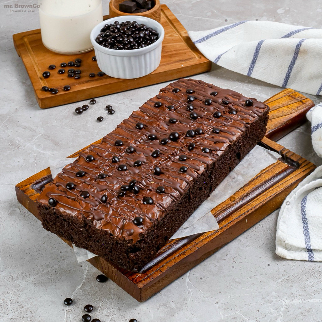 mr.brownco Brownies Panggang Full Chococip, brownies panggang fudgy coklat