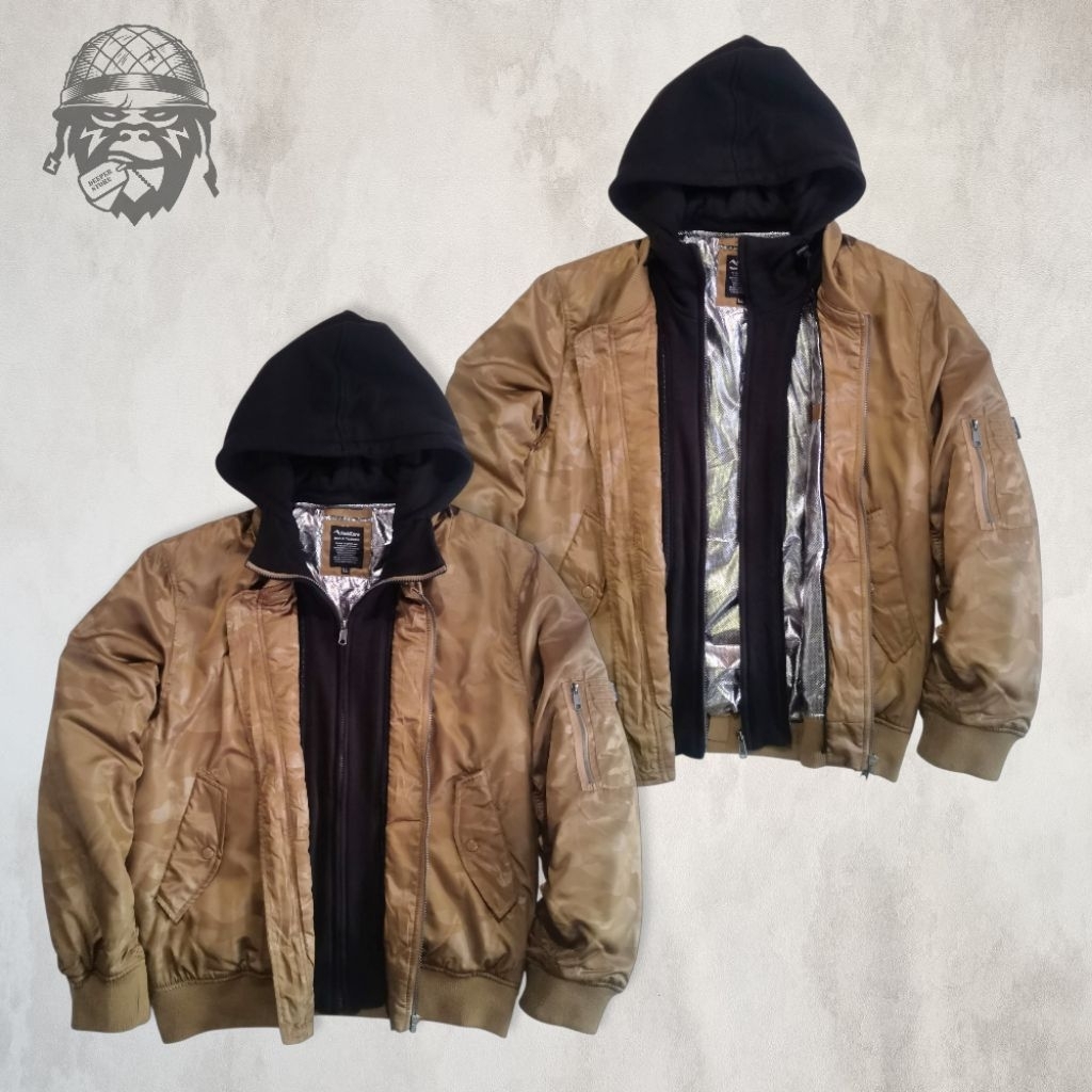 FIELD CORE BOMBER MA-1 CAMOUFLAGE REMOVABLE HOODIE / BOMBER JACKET / BUKAN MA-1 ALPHA INDUSTRIES