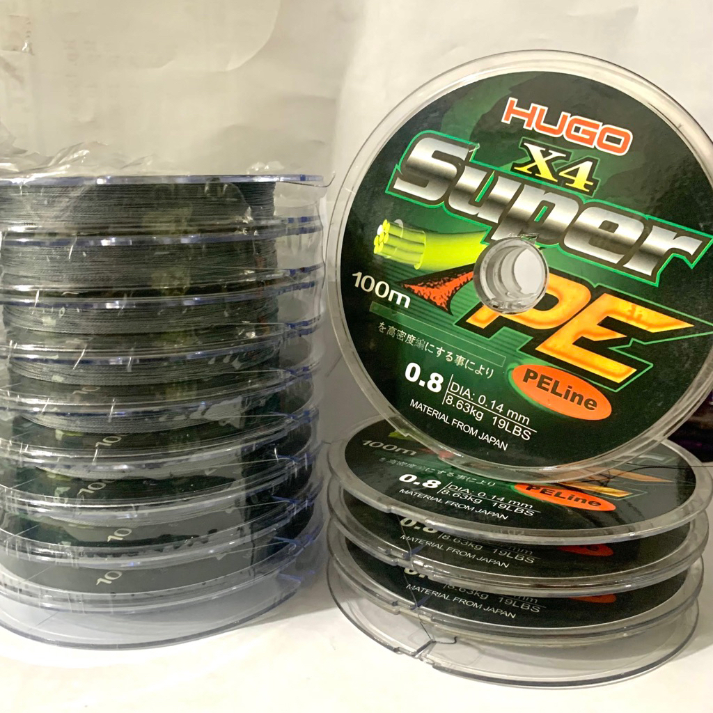 Senar Pancing Hugo Super PE X4 100 Meter (connecting) - Kuat,Fleksibel, dan Tahan Lama