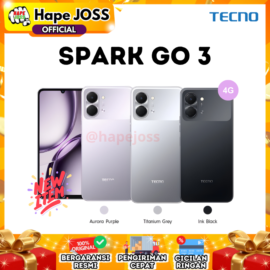Tecno Spark Go 3 4/128GB Garansi Resmi