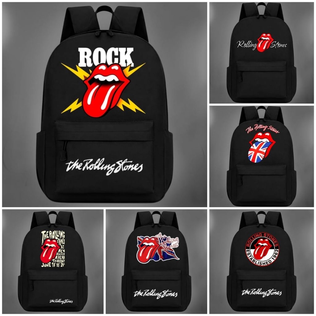 Tas sekolah grup rolling stones/Tas Ransel Backpack Sekolah/Tas Laptop/Tas Gendong