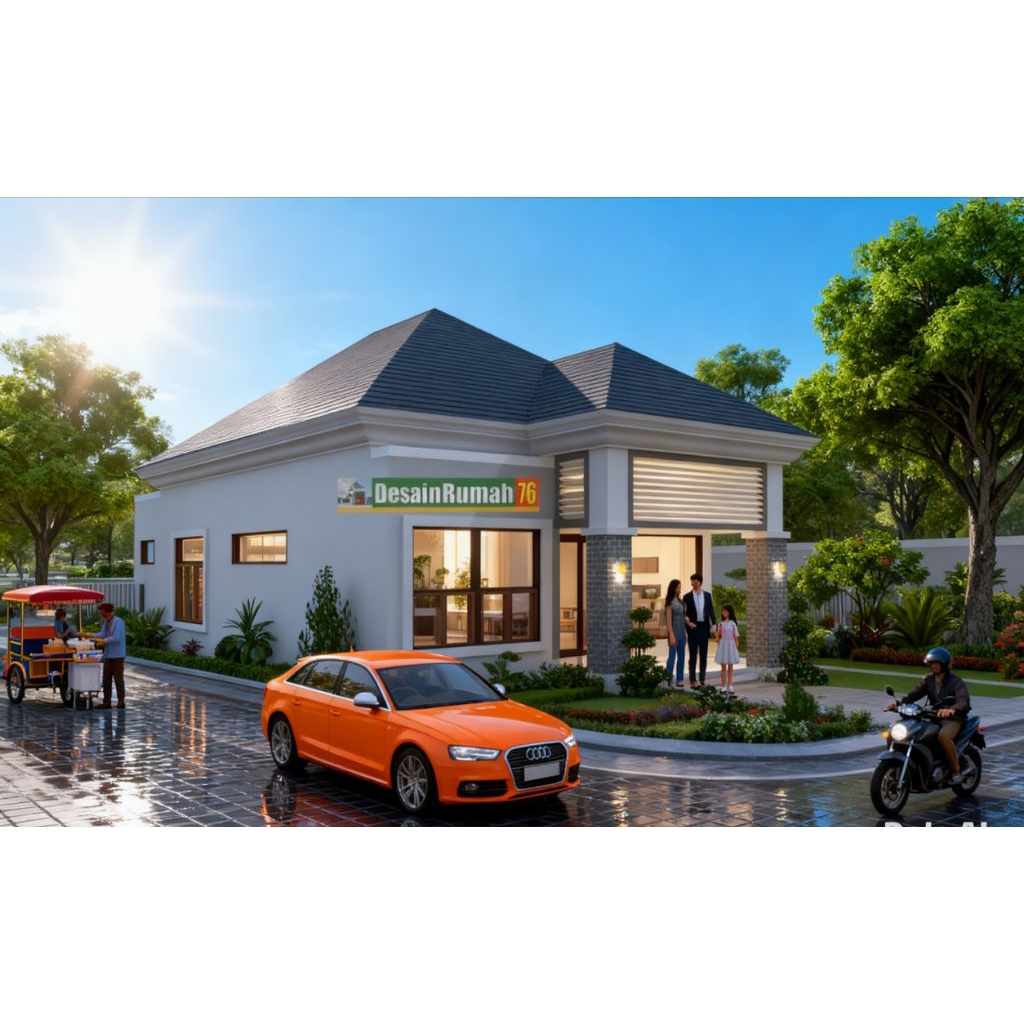 PAKET DESAIN RUMAH SEDERHANA, RUMAH UKURAN 7x12, 3 kamar tidur. jasa desain rumah, desain rumah mini