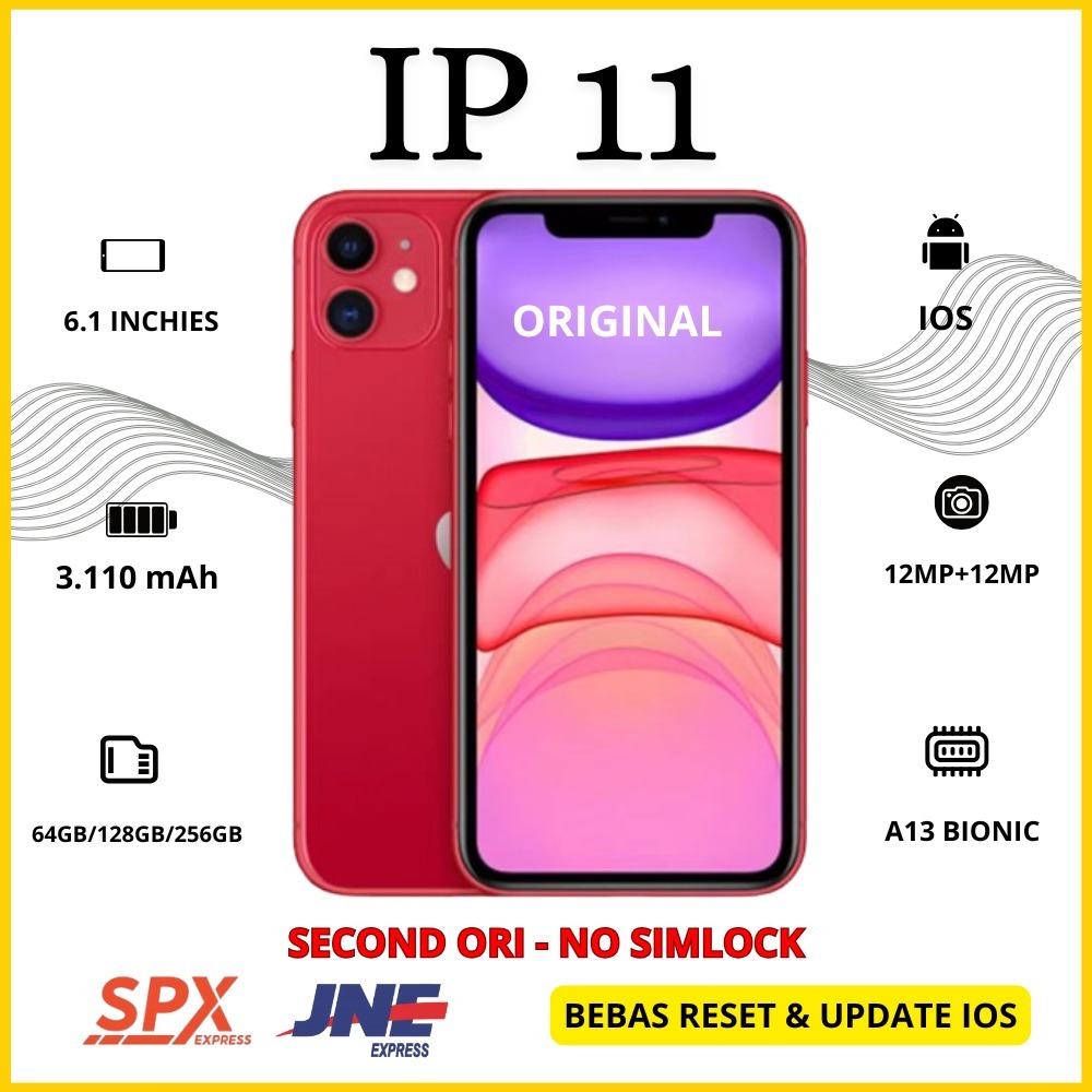 IP 11 SECOND ORIGINAL 64GB/128GB/256GB MULUS FULLSHET LIKE NEW