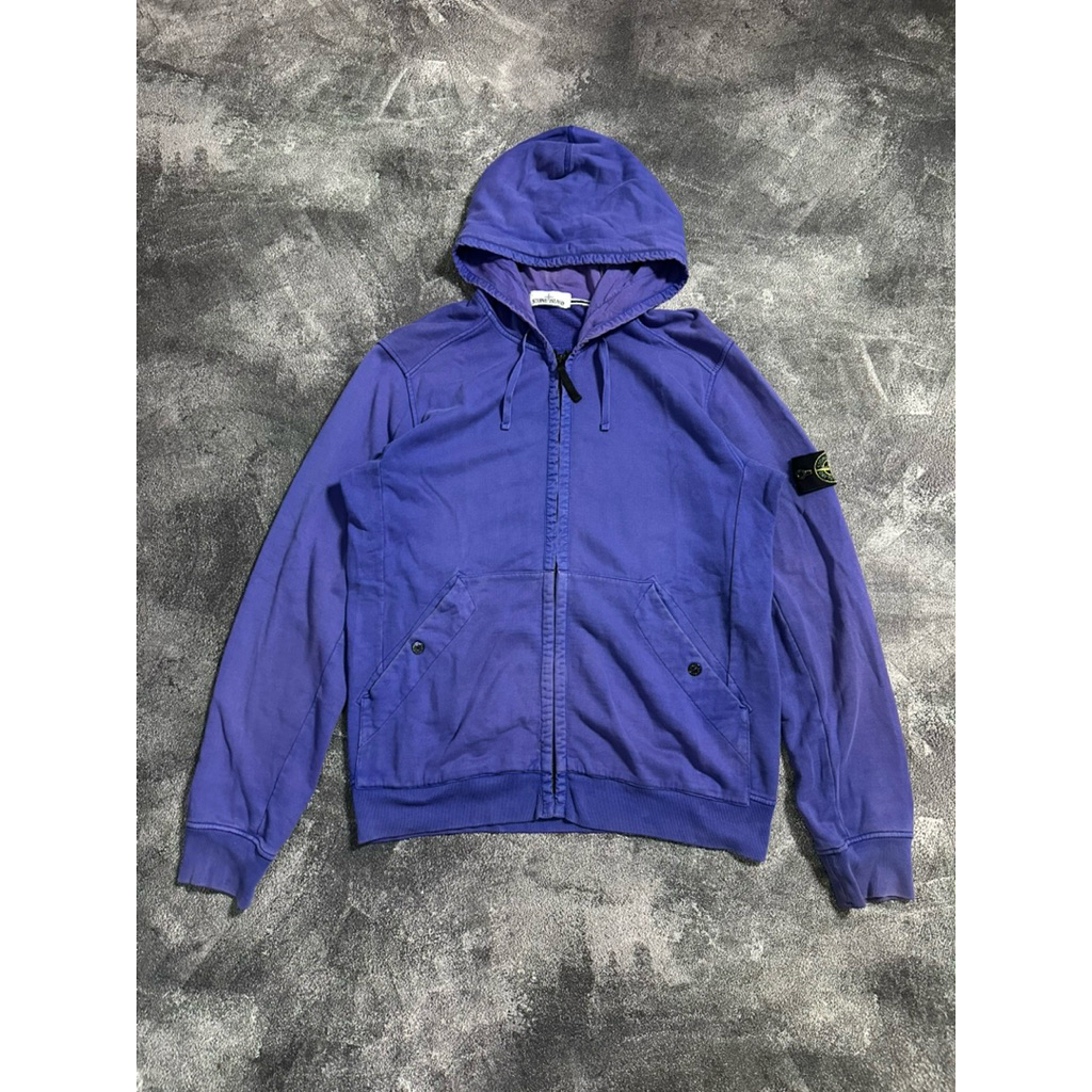ziphoodie stone island garment dyed purple XL