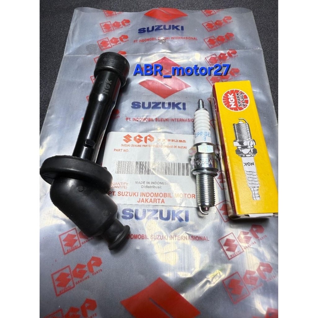 Tutup/cop + busi NGK panjang Suzuki Satria Fu 150 lama/satria Fu 150 injeksi/GSX 150
