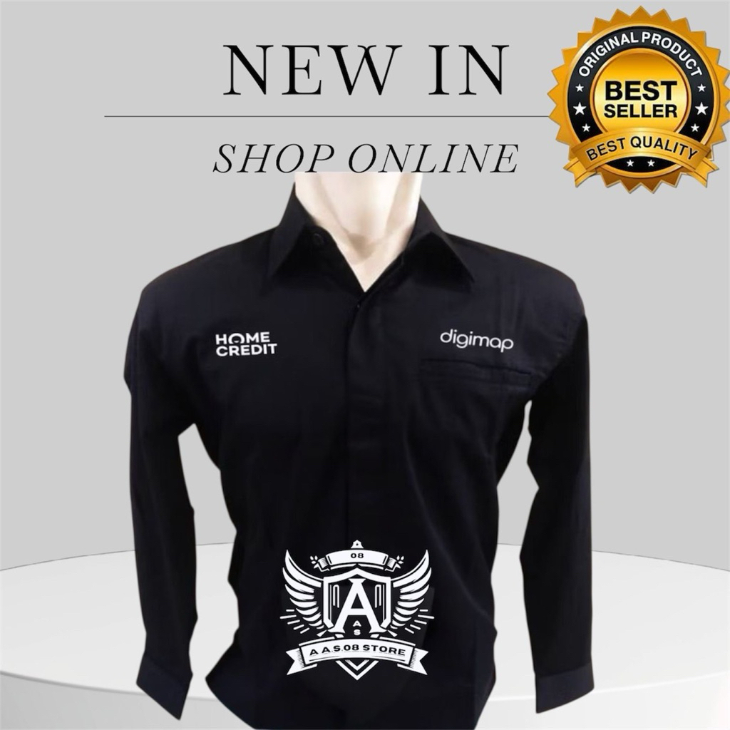 kemeja seragam home credit digimap terbaru hitam k1